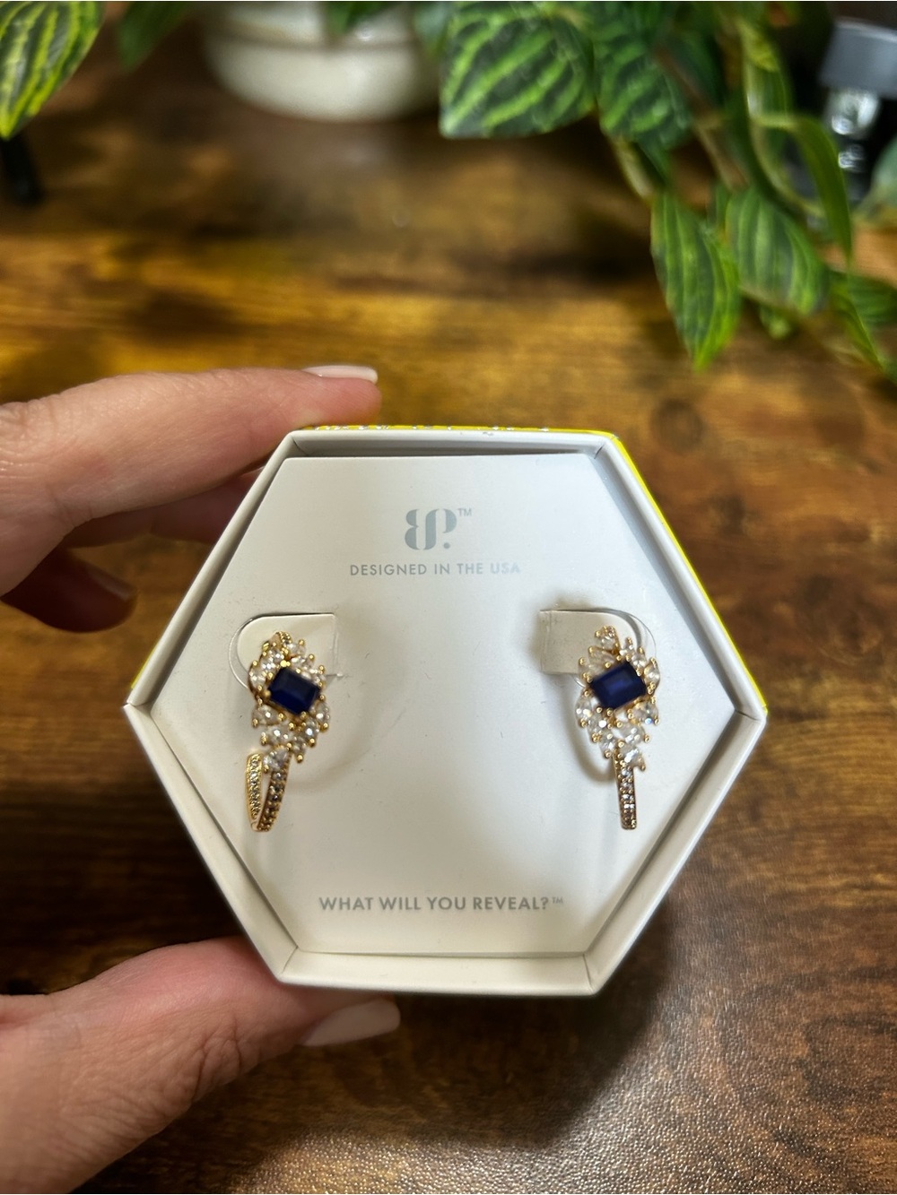 Bomb Party OG Hoop Earrings, Gold & Sapphire